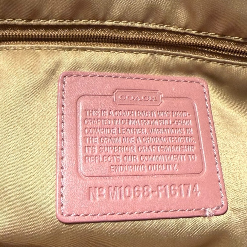 Coach Pink Pebbled Leather Carly Large Tote Shoulder Bag F16174 - Picture 6 of 10